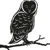 Silhouette sur pique en acier noir (Hibou)