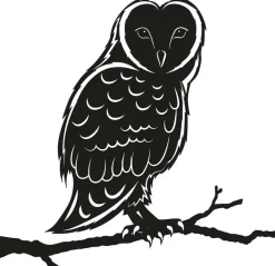 Silhouette sur pique en acier noir (Hibou)
