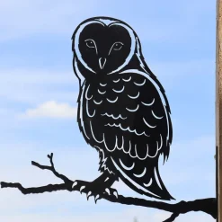 Silhouette sur pique en acier noir (Hibou)