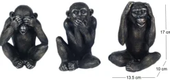 Singes en résine Ne pas voir - entendre - parler (Lot de 3) (Modèle 1)