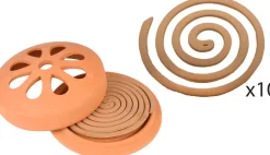 Spirales citronnelle en terre cuite (Lot de 4)