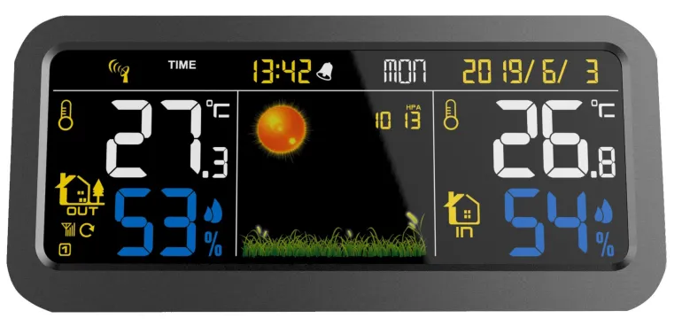 Station météo électronique couleur avec capteur extérieur