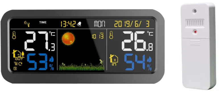 Station météo électronique couleur avec capteur extérieur
