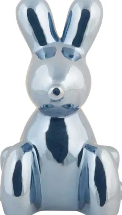 Statue en céramique Balloon Bunny (Bleu foncé)