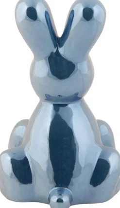 Statue en céramique Balloon Bunny (Bleu foncé)