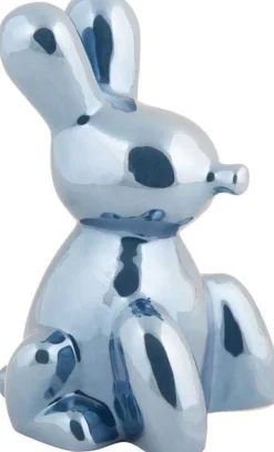 Statue en céramique Balloon Bunny (Bleu foncé)