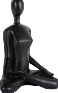 Statue en polyrésine Open Lotus (Noir)