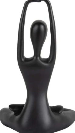 Statue en polyrésine Stretched Lotus (Noir)
