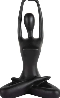 Statue en polyrésine Stretched Lotus (Noir)
