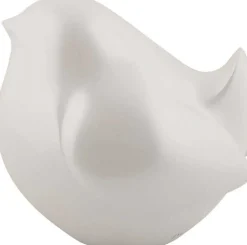 Statue en résine effet métalisé Fat Bird (Blanc)
