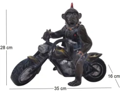 Statuette animal motard en polyrésine (Singe)