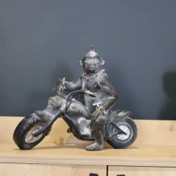 Statuette animal motard en polyrésine (Singe)
