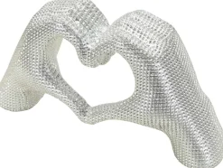 Statuette décorative en polyrésine Hands lover 25 x 7.5 x 13.5 cm (Argent)