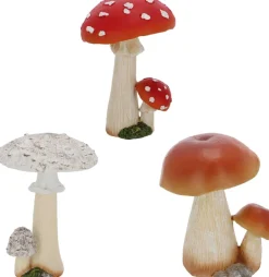 Statuette décorative en polyrésine Champignons (Lot de 3) (12 cm)