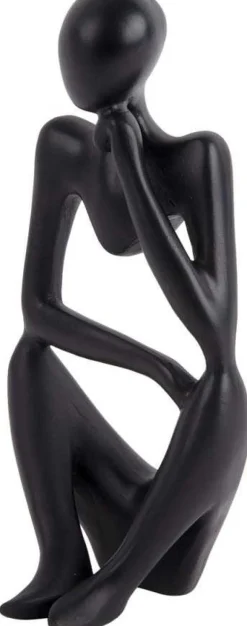 Statuette silhouette en polyrésine Wondering (Noir)
