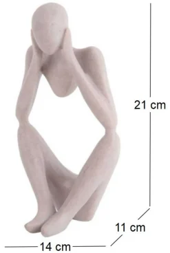 Statuette silhouette en polyrésine Dreaming (Gris clair)