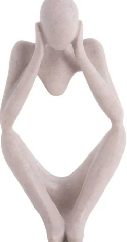 Statuette silhouette en polyrésine Dreaming (Gris clair)