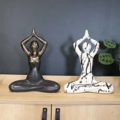 Statuette yoga en céramique Zoya splash