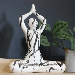 Statuette yoga en céramique Zoya splash