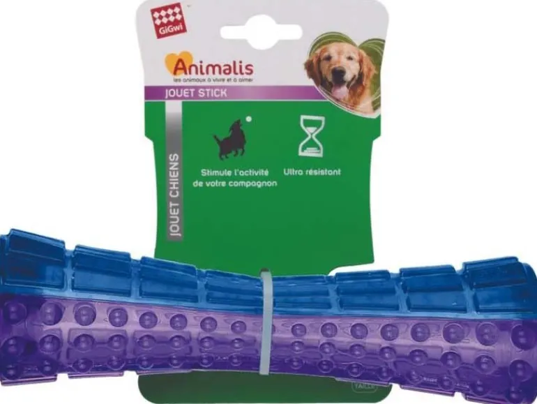 Stick chien en plastique coloré 15 cm