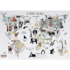 Sticker mural Mappemonde 90x60 cm (Continents gris)