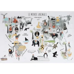 Sticker mural Mappemonde 90x60 cm (Continents gris)