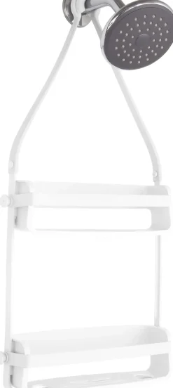 Support accessoires de douche 2 étagères Flex (Blanc)
