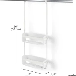 Support accessoires de douche 2 étagères Flex (Blanc)