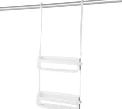 Support accessoires de douche 2 étagères Flex (Blanc)