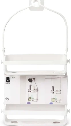 Support accessoires de douche 2 étagères Flex (Blanc)