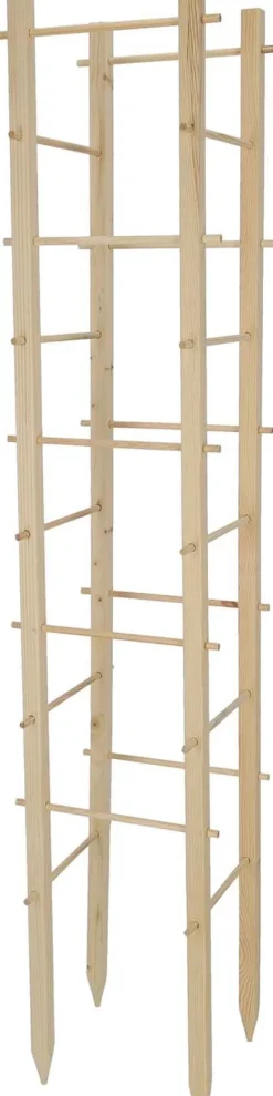 Support en bois de pin pour plantes 4 piquets (Tour)