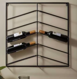 Support mural pour bouteilles de vin Cuadro (Noir)