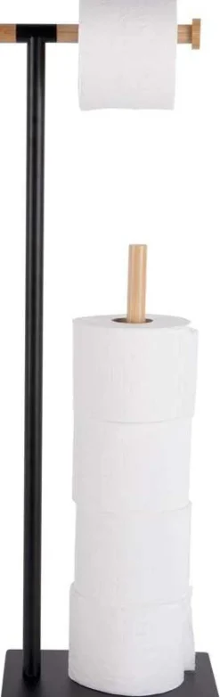 Support à papier toilette en métal et bambou Accent