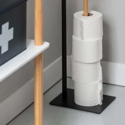 Support à papier toilette en métal et bambou Accent