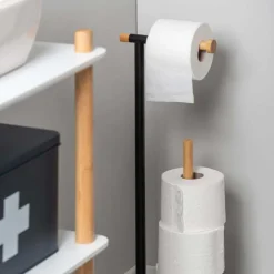 Support à papier toilette en métal et bambou Accent