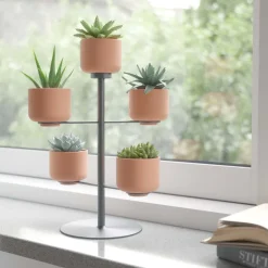 Support à plantes avec 5 pots Terrapotta