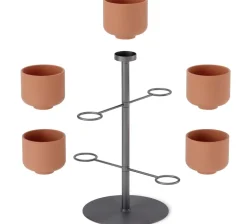 Support à plantes avec 5 pots Terrapotta