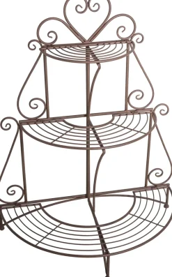 Support à plantes en fer 3 niveaux Arabesque