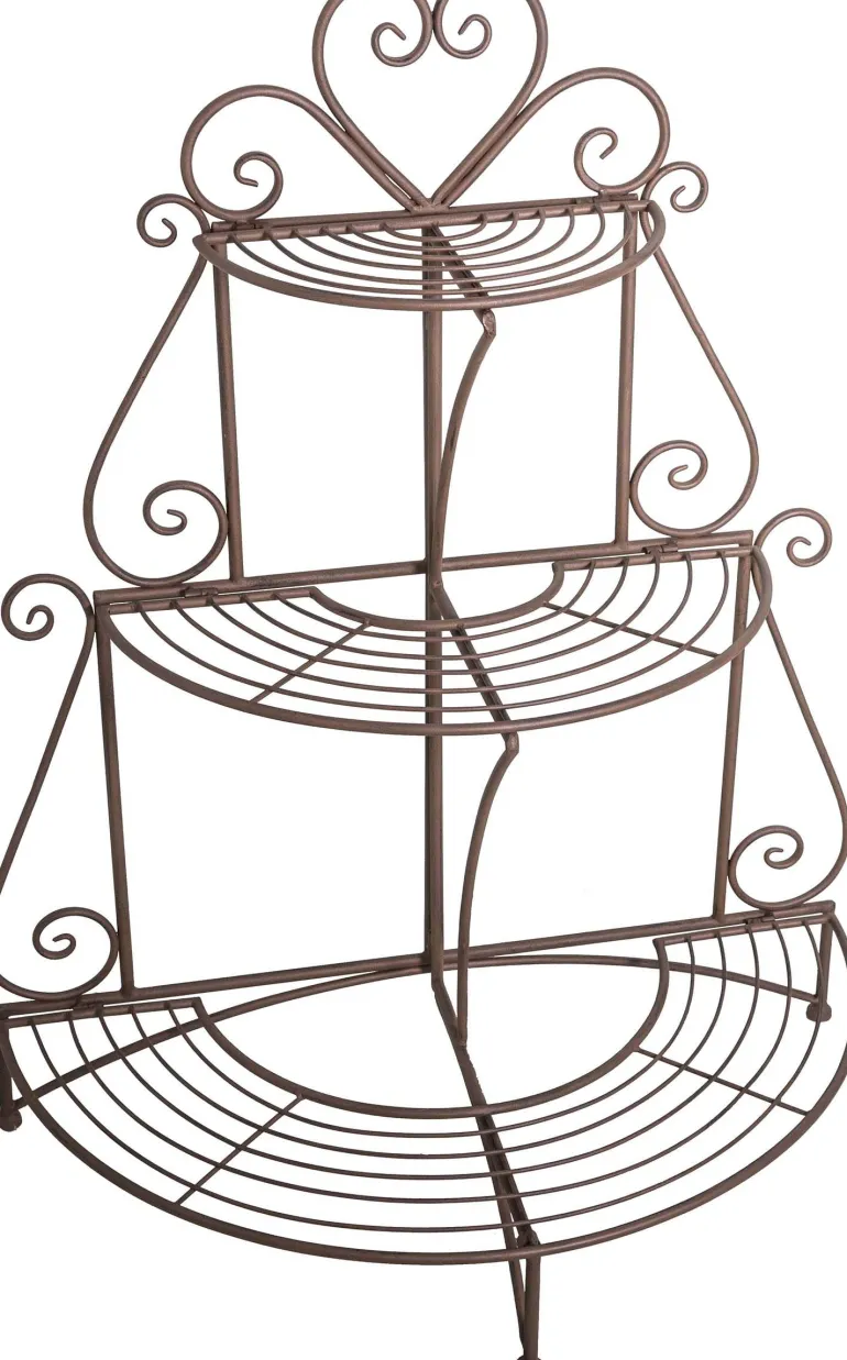 Support à plantes en fer 3 niveaux Arabesque