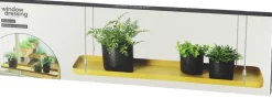 Support à plantes rectangulaire à suspendre doré (Longueur de 58 cm)