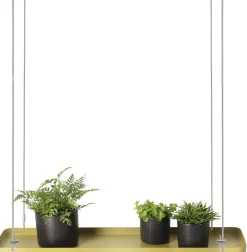 Support à plantes rectangulaire à suspendre doré (Longueur de 58 cm)