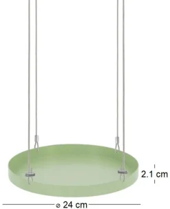 Support à plantes rond à suspendre vert (Diamètre de 24 cm)