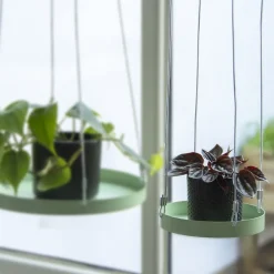 Support à plantes rond à suspendre vert (Diamètre de 24 cm)