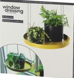 Support à plantes rond à suspendre doré (Diamètre de 24 cm)