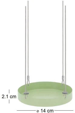 Support à plantes rond à suspendre vert (Diamètre de 14 cm)