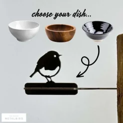 Support pour bol mangeoire en acier corten Bird