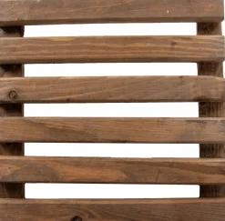 Support à roulettes en bois pour plantes d'intérieur (Carré - Teinté marron)