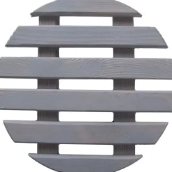 Support à roulettes en bois pour plantes d'intérieur (Rond - Gris)
