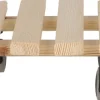 Support à roulettes en bois pour plantes d'intérieur (Rond - Naturel)