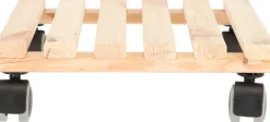 Support à roulettes en bois pour plantes d'intérieur (Carré - Naturel)